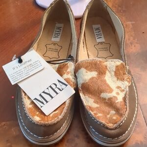 Myra Bag Brown and Tan Leather Loafers